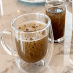 Bariatric Seed Trick seed drink in glass cup with natural foam