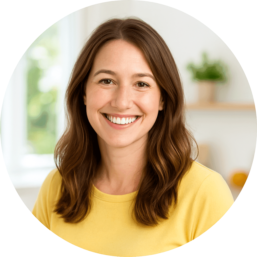 Sophia Reed – Family Cooking Specialist at Sena Recipes, smiling in a bright kitchen.
