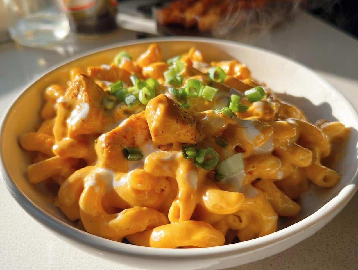 High-Protein Chicken Mac & Cheese Bowls - Featured