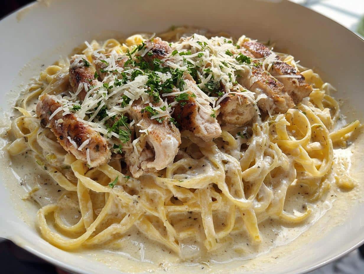 High-Protein Chicken Sausage Alfredo Meal Prep - Featured