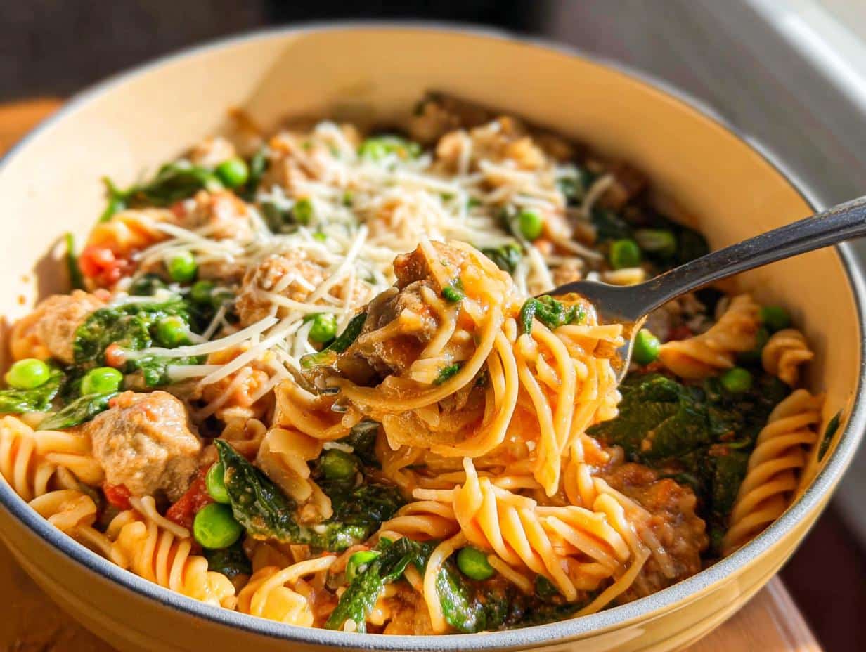 One-Pot Chicken Sausage Rotini Prep - Featured