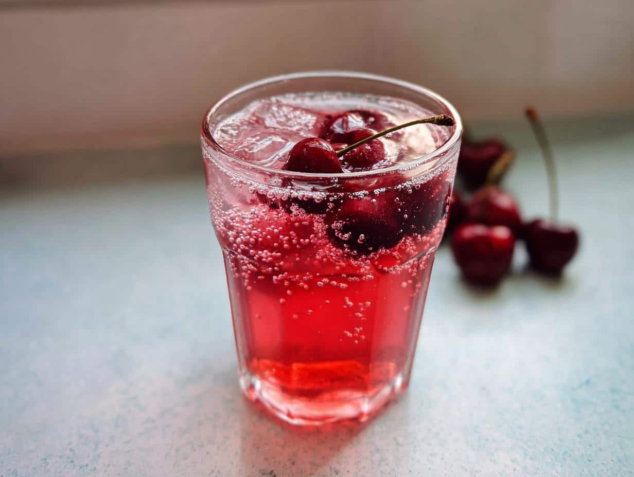 Cherry Vanilla Sparkling Drink - Featured