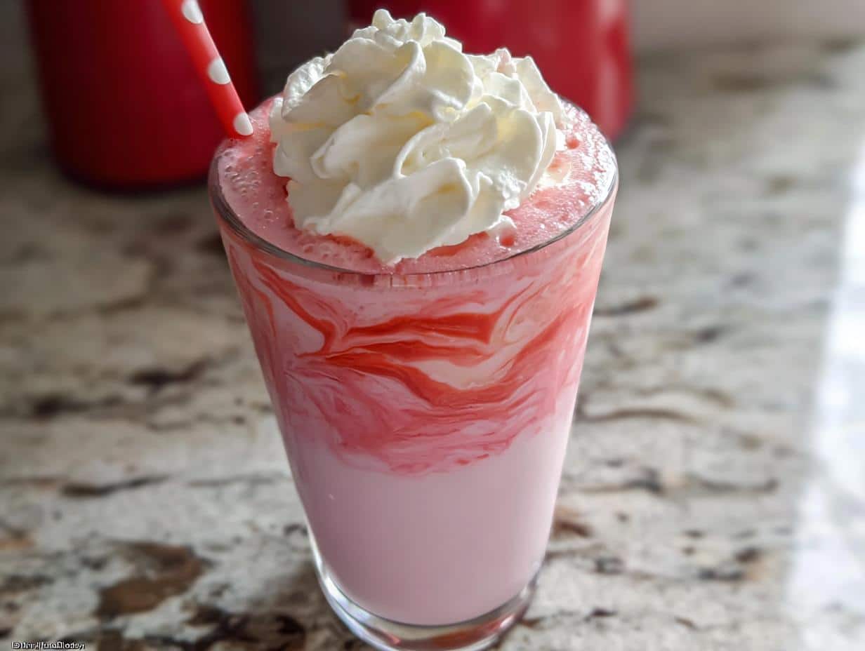 Creamy Strawberry Milk Valentine Drink - Featured