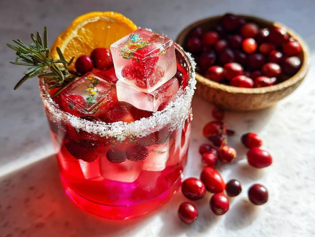 Heart Ice Cube Cranberry Mocktail - Featured