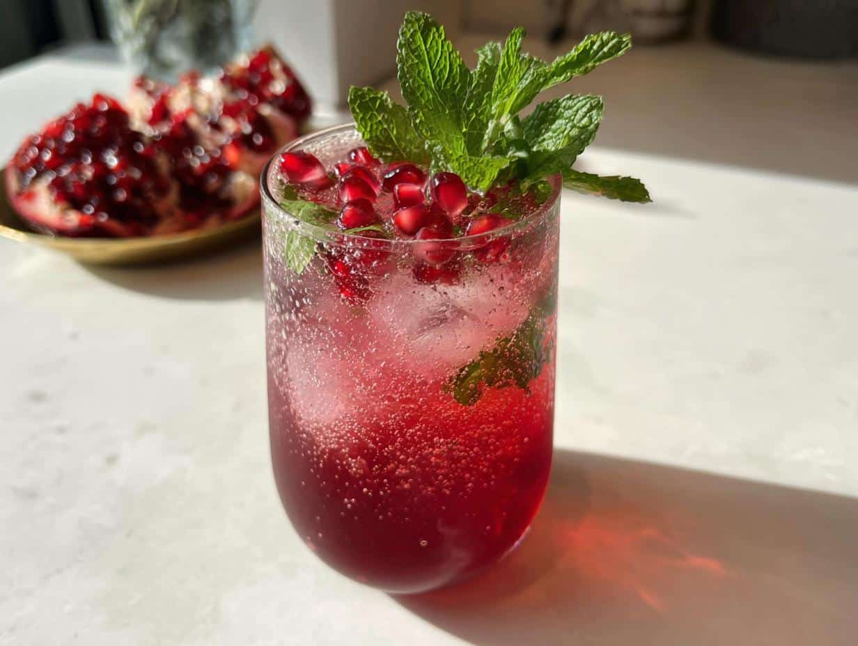 Pomegranate Ginger Fizz (Alcohol-Free) - Featured