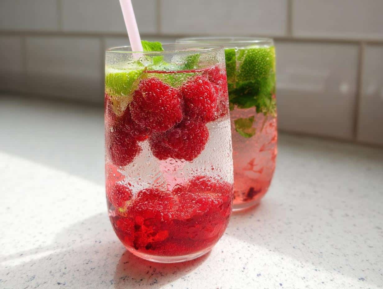 Raspberry Sparkling Mocktail - Featured