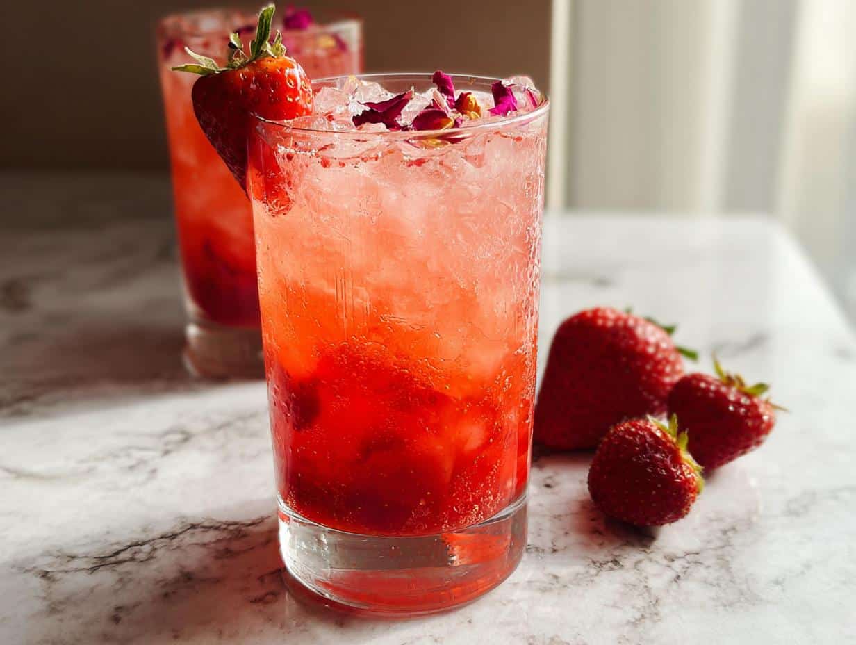 Strawberry Rose Valentine Mocktail - Featured