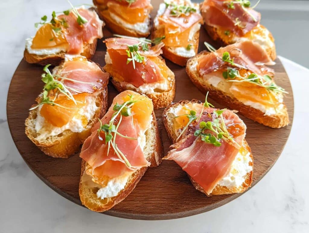 Valentine Crostini with Ricotta & Prosciutto - Featured