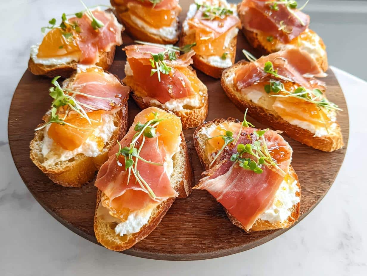 Valentine Crostini with Ricotta & Prosciutto - Featured